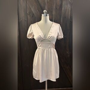 Sage The Label Elegant Cream Satin Dress